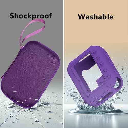Silicone Cover and Hard Carrying Case for JBL Go 4 Bluetooth Speaker | Protective Holder Carrier for JBL Go 4 Speaker Accessories, Scratch-Resistant and Drop-Proof Cover (Purple) - color: Purple