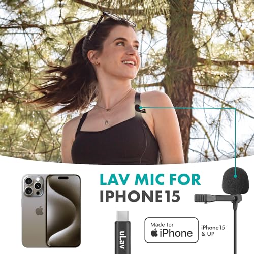 Movo uLav-IP USB-C Wired Omnidirectional Lavalier Clip On Microphone for iPhone 15, Lapel Microphone for YouTube, Vlogging, Interviews - style: Single Lav with 6-foot Cord