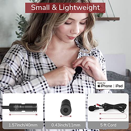 PIXEL Microphone for iPhone iPad(Apple MFi-Certified) from Mic for iPhone Live Streaming Vlogging | External Microphone for iPhone Video Recording, Compatible with Apple Lightning Devices (5ft) - size: 1.5m