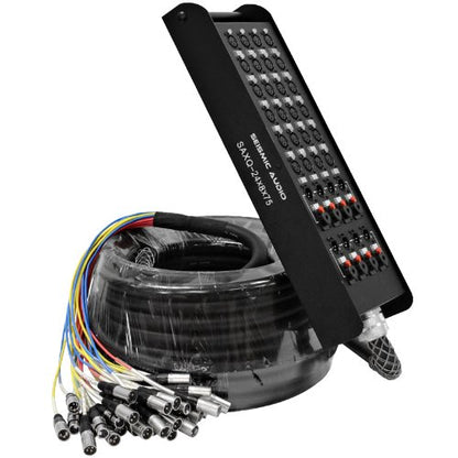 Seismic Audio - SAXQ-24x8x75 - 24 Channel 75' XLR Snake Cable with 8 XLR and 1/4" Returns on the Box - size: 75 Foot - 24 Send x 8 Return