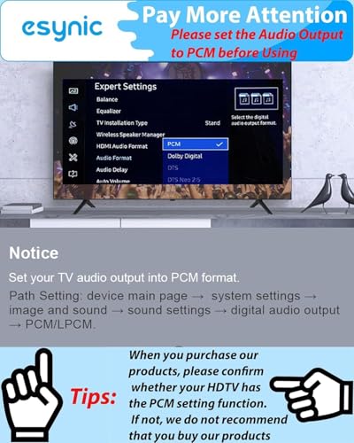 eSynic Portable Optical to 3.5mm/Aux Adapter-7 FT Long-192KHz DAC Converter-Metal Shell-Built in Amplifier Chip-Easy to Setup- from HDTV/Blu-Ray/Gaming Console to 3.5MM Audio Speaker & Headphone