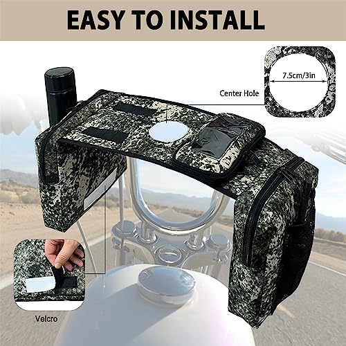 MYDAYS ATV Saddle Bag,Cargo Tank Phone Bag Storage Luggage for ATV UTV Snowmobile Motorcycle (Camo) - color: Camo