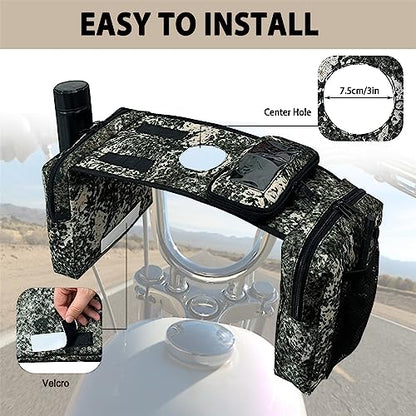 MYDAYS ATV Saddle Bag,Cargo Tank Phone Bag Storage Luggage for ATV UTV Snowmobile Motorcycle (Camo) - color: Camo