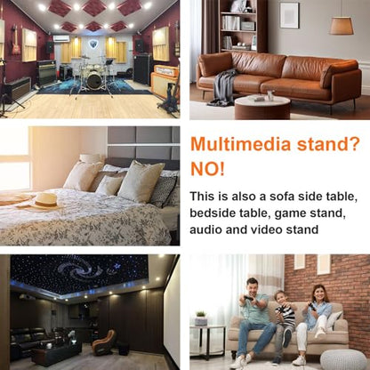 Amplifier Rack, Wood Audio Stand with Copper Shock Absorbing Feet, Open Component Audio Video Media Stand, Multi-Function Storage Shelf, Side Table, Bedside Table - color: Walnut Color