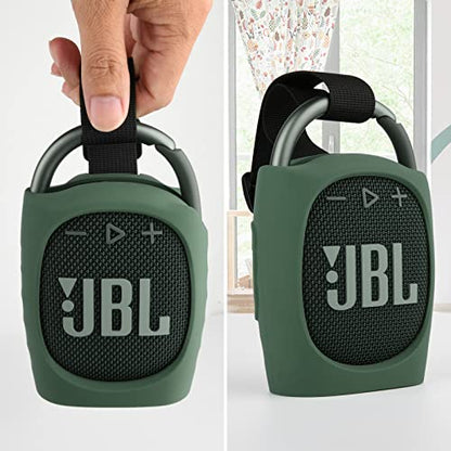 Silicone Case Compatible with JBL Clip 4 - Portable Mini Speaker Stand Up Protective Carrying Case Cover for JBL Clip 4 (Green) - color: Green