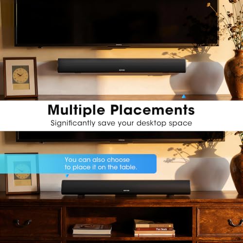BESTISAN 80 Watt Soundbar, Sound Bars for TV of Home Theater System (Bluetooth 5.0, 34 inch, DSP, Strong Bass, Wireless Wired Connections, Bass Adjustable, Wall Mountable) - color: 34 inch black