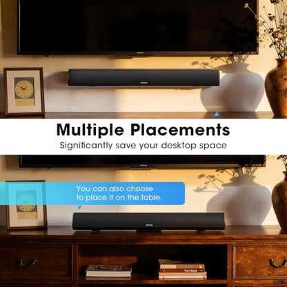 BESTISAN 80 Watt Soundbar, Sound Bars for TV of Home Theater System (Bluetooth 5.0, 34 inch, DSP, Strong Bass, Wireless Wired Connections, Bass Adjustable, Wall Mountable) - color: 34 inch black
