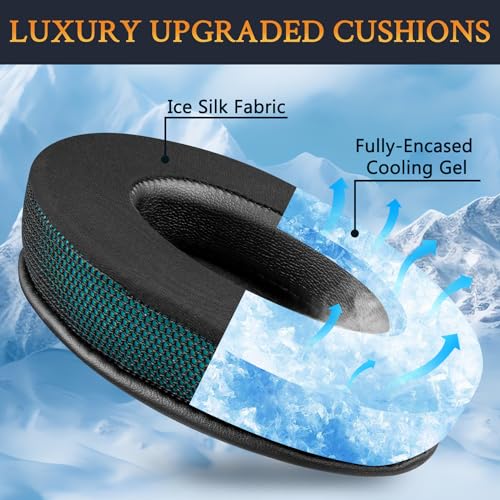 SOULWIT Earpads for ATH M50X/M40X, HyperX Cloud 2/3/Alpha, MDR-7506, Arctis 7/9/5/Nova 7/Pro Wired, G Pro X, Sennheiser HD280, Razer Kaira/Barracuda/Kraken Series, Turtle Beach Stealth,Cooling Gel-D G - color: Dark Green