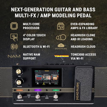 HeadRush Flex Prime Electric Guitar Multi-Effects Pedal | Multi-Effects Processor with Amp Cloner, Looper, Auto-Tune, Wi-Fi, Bluetooth, Touchscreen, Drum Machine, Neural Amp Modeler - style: Flex Prime