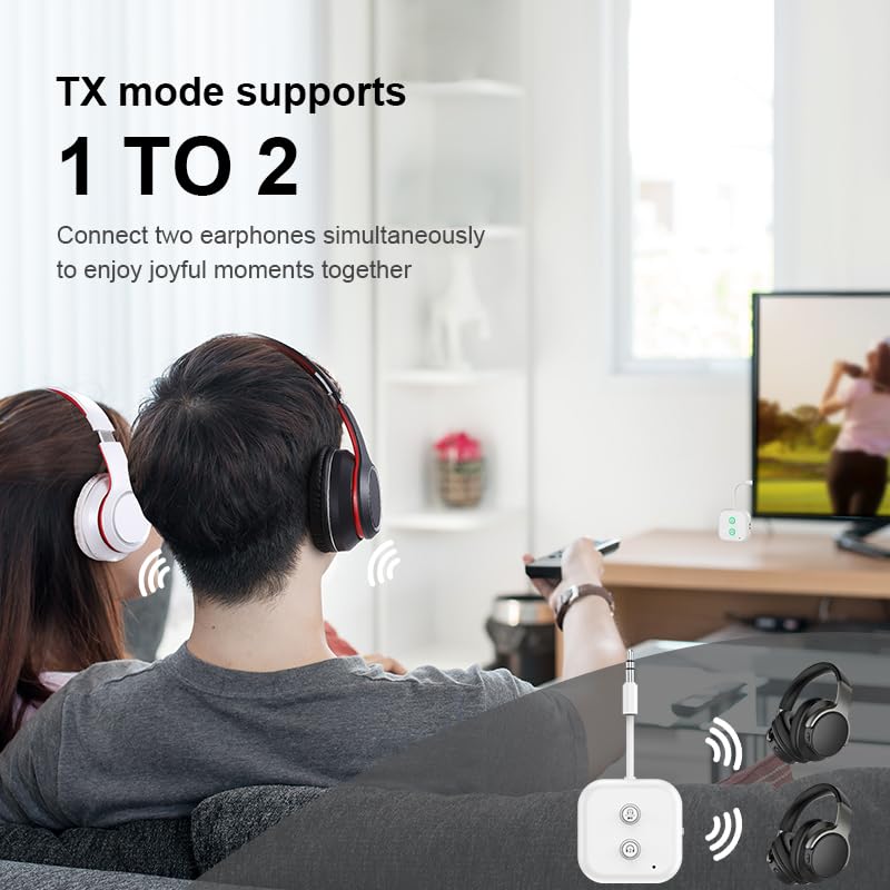 Ultimate Bluetooth 5.3 Wireless Audio Transmitter Receiver up to 2 AirPods/Wireless Headphones - Use with Any 3.5 mm Audio Jack for Airplanes, Gym, TVs, Car/CD-Like Voice Enjoyment and Home Stereo - size: Pro