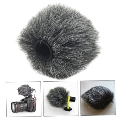 Levemolo Furry Microphone Windscreen Protector for Camera Microphones Windproof Cover for Optimal Sound Reception Durable and Accessory