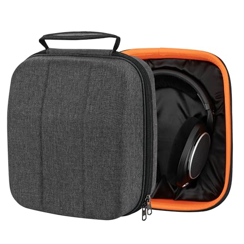 Geekria Shield Case for Large-Sized Over-Ear Headphones, Replacement Hard Shell Travel Carrying Bag with Cable Storage, Compatible with Sennheiser HD 560S, HD 599 SE, HD 660 S (Dark Grey)
