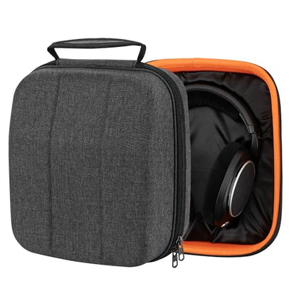 Geekria Shield Case for Large-Sized Over-Ear Headphones, Replacement Hard Shell Travel Carrying Bag with Cable Storage, Compatible with Sennheiser HD 560S, HD 599 SE, HD 660 S (Dark Grey)