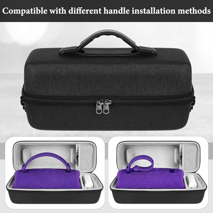 Geekria Shield Speaker Case Compatible with JBL Charge 6, Replacement Hard Shell Portable Protective Carrying Bag with Cable Storage, Keychain Hook, Travel Shoulder Strap (Dark Grey)