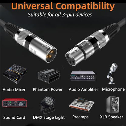 XLR Cables, XLR Male to Female Microphone Cables 10 Feet 6 Pack - size: 10 Feet-6 Pack