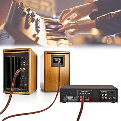 XMSJSIY HiFi OFC 스피커 케이블, 바나나 플러그 - 핀 타입 플러그, 4mm 바나나 플러그에서 2mm 플러그 스피커 점퍼 케이블, 앰프 애플리케이션 서브 우퍼 믹서용 -2M (6.5피트)-2개