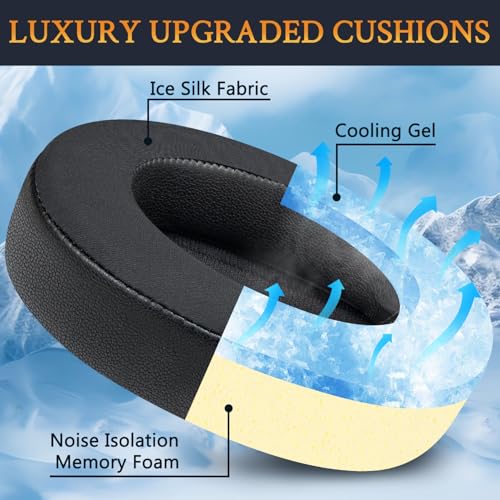 SOULWIT Cooling Earpads for Turtle Beach Stealth Pro - Black - color: Black
