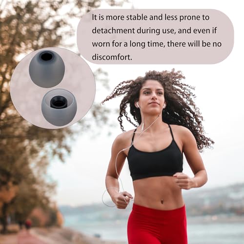 Earbud Replacement Tips Silicone Earbud Tips Eartips Fit Most in-Ear Earbuds(Inner Hole 3.8mm -5.1mm) Headphone Earbuds Rubber Tips 9 Pairs S M L - color: Black/Grey