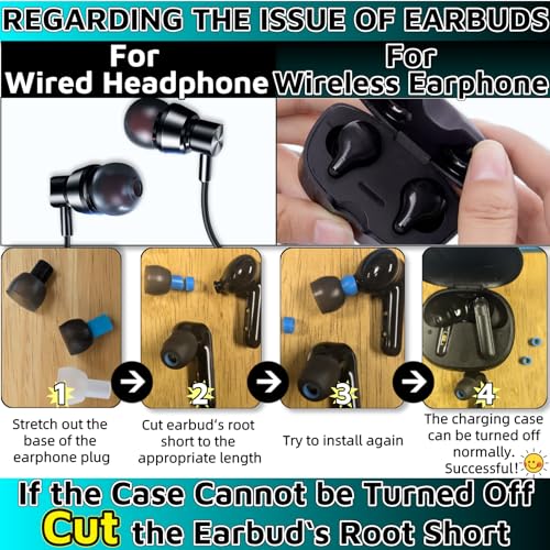 54Pcs Earbud Replacement Tips，Ear Bud Rubber Tips Silicone Earbud Tips Earbud Covers Silicone Tips Headphone Covers for Ears Headphone Ear Covers Replacement (Inner Hole 3.8mm -5.1mm) 27 Pairs S M L
