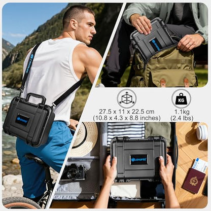 Lekufee Portable Waterproof Hard Case for DJI Osmo Nano, Standard Combo (64GB / 128GB) - Vlogging Camera, DJI Mic 3/2/Mini, More Accessories(Case Only)