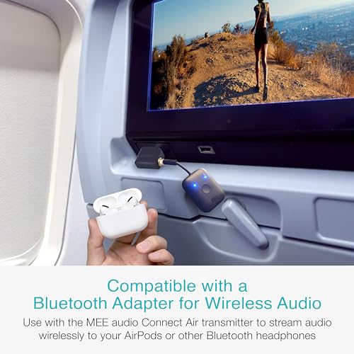 MEE Audio Airplane Headphone Adapter for in-Flight Entertainment Systems - Dual 3.5mm Male to 3.5mm Female - Works with Headphones, Headsets, and Bluetooth Adapters (2 Pack), Black - color: Black