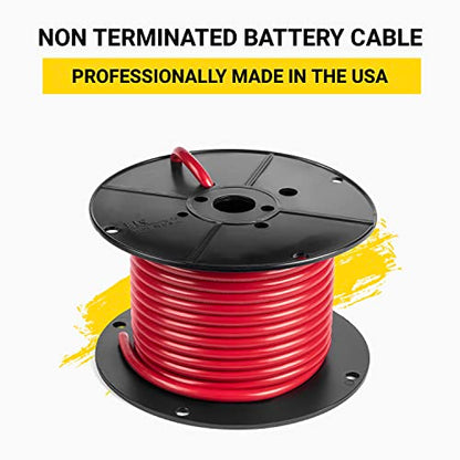 Spartan Power Battery Cable, 100% Pure Copper Wire, Automotive, Inverter, MPPT, Car Audio Speaker Amp Stereo, RV Trailer, Made in USA - size: 10 Feet Red, style: 4 AWG