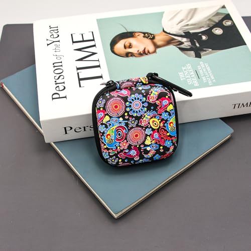 Earbud Case,Headphone Organizer Earbud Storage Bag, Hard EVA Shockproof Cover Carrying Case with Carabiner Clip Compatible with AirPods 4 AirPods Pro 2nd /3/2/1 Bose Galaxy (Jellyfish)