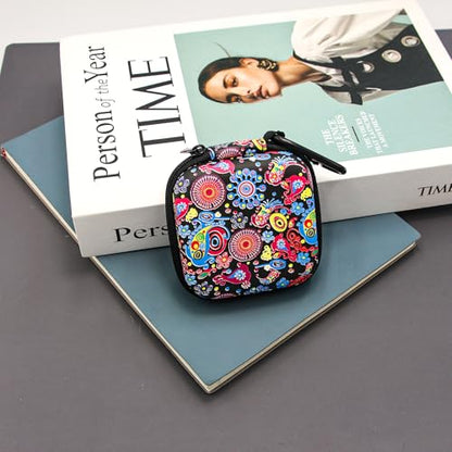 Earbud Case,Headphone Organizer Earbud Storage Bag, Hard EVA Shockproof Cover Carrying Case with Carabiner Clip Compatible with AirPods 4 AirPods Pro 2nd /3/2/1 Bose Galaxy (Jellyfish)