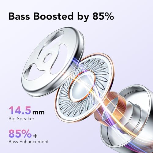 Ear buds Wireless Earbuds Bluetooth 5.3 Headphones 60hrs Playtime with Digital Display Sports Wireless Headphones with Earhook Deep Bass IPX7 Waterproof Over-Ear Earbuds for Android iOS Workout Purple - color: Purple