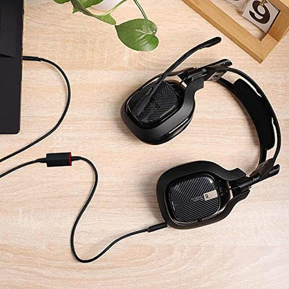 LecLooc Replacement A40 Cord Compatible with Astro Headset, Inline Mute Audio Cable for A10/A40/A40TR Gaming Headset, Fit for PS5, PS4, Xbox Controller 6.5 Feet