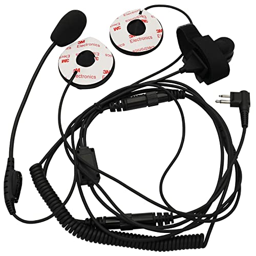 Open Half Face Moto Motorcycle Bike Helmet Earpiece Headset Mic Microphone is Compatible with Motorola 2 Way Radio RMM2050 GP300 CP200 PR400 CLS1110 RDU2080D
