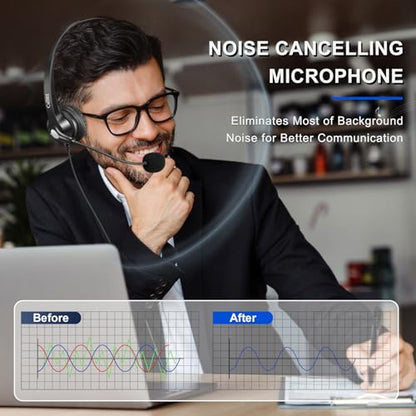 Callez Wired Computer Headset for PC Laptop Mac iPhone Samsung Zoom Teams | 3.5mm/USB-C Headset with Mic Noise Cancelling, Cell Phone Headphone for Work Call Center Home Office, in-line Controls - color: Gray