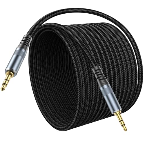 AUX Cable 20ft Long 3.5mm Audio Aux Cord 20 Feet Male to Male | Stereo Auxiliary 1/8 Headphone Jack TRS Hi-Fi Sound for Car, TV, Laptop, Smartphone, Tablet, MP3 - size: 20 Feet
