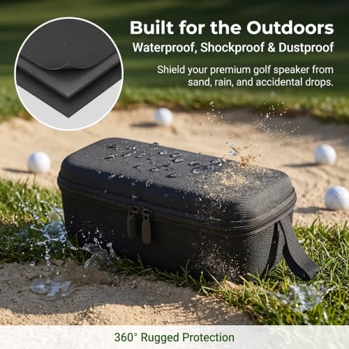 Portable Storage Case for MiLESEEY GeneSonic Pro Golf Speaker, Golf Speaker and Handheld GPS Rangefinder Travel Bag, Mesh Pocket for Charging Cable Accessories， with Handle and Shoulder Strap