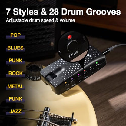 Guitar Headphone Amp, LEKATO Headphones Amplifier for Electric Guitar and Bass, Features 28 Drum Grooves, 14 Effects, 14 Amp Models, Built-in Bluetooth Streaming, OTG Recording, USB Rechargeable