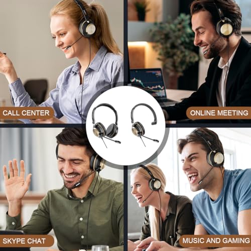 Wantek Headset with Mic, USB Headset with Microphone, Computer Headset with Noise Cancelling Microphone for Laptop PC, Mute in-line Controls