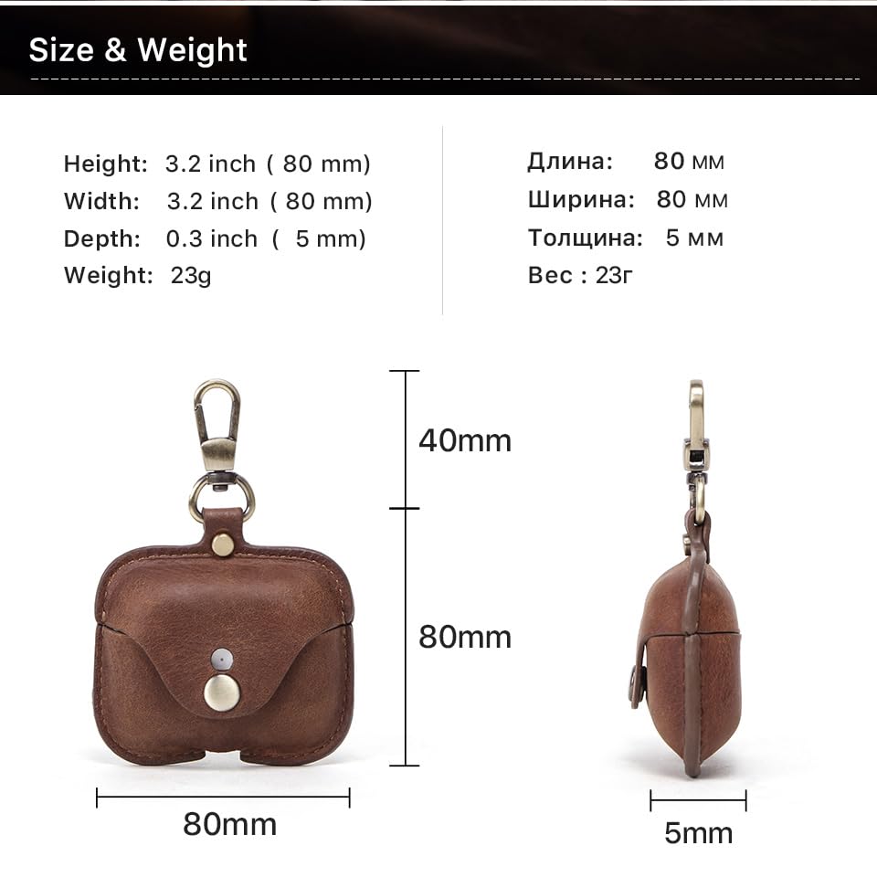Hiram Custom Case Crazy Horse Cowhide Leather Portable Travel Case Headphone Cases - color: Custom