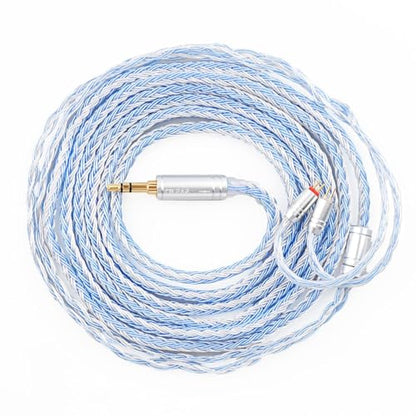 keephifi 6ft IEM Cable 2 Pin 3.5mm, KBEAR ST16-Plus 2m Upgrade 16-Strand Headphone Extension Cable, Silver-Plated Earbuds Wire for Truthear Hexa/Zero, Simgot EW100P, Moondrop blessing2 - color: SilverBlue, style: 3.5 2PIN