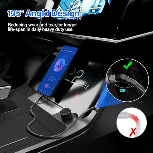 135 Degree Angled 3.5mm AUX Cable 6 Ft/2 Pack (Hi-Fi Sound-OD 3.5MM-Ultra Slim&Thin&Soft) Braided 1/8 Inch TRS Stereo Audio Cable Cord for Headphones,Car,Tablets,Speaker,Beats,iPhone iPod iPad - size: 6FT-2PK, style: 135 Degree Angled to Straight