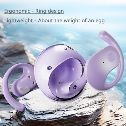 Earphone Wireless Bluetooth, OWS Hanging Bluetooth 5.4 Earphones, Open Ear Headset Ball - Portable and Comfortable, HiFi Stereo Sound Headphones Noise Cancelling Running Sport (Black)