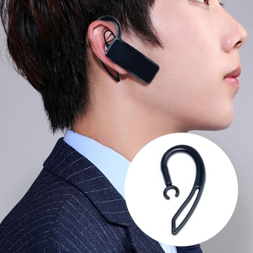 Replacement Ear Hooks for Walkie Talkie Bluetooth Headset (6Pack) - color: Black