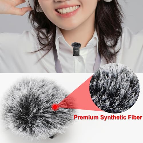 Microphone Windscreen for DJI Mic 2, Furry Wind Muff Compatible with DJI Mic 2, Fur Microphone Cover Pop Filter Sound Insulation (2 Pieces)
