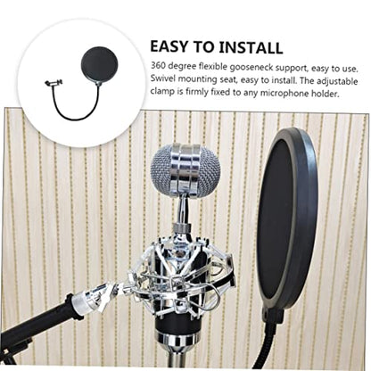 Abaodam Professional Microphone Pop Filters Double-layer Mic Shield Filter Windscreen for Broadcasting