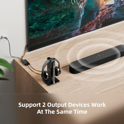 ANDTOBO 【Upgraded Digital Toslink Fiber Optical Splitter 1 in 2 Out Audio Adapter Cable【Signal Enhancement】 for Television