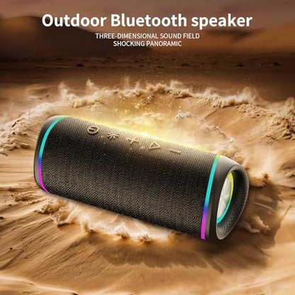 Bluetooth Speaker - HD Sound, IPX5 Waterproof, Up to 20H Playtime, TWS Pairing, BT 5.3, Portable Wireless Speaker for Home, Party, Beach & Outdoor, Black