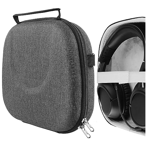 Geekria Shield Headphones Case Compatible with HyperX Cloud Stinger S, Cloud Flight Gaming and More, Replacement Hard Shell Travel Carrying Bag with Cable Storage (Dark Grey)