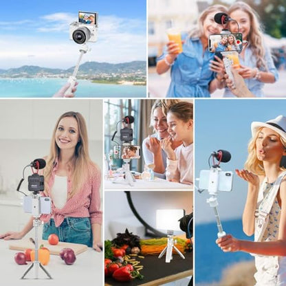 ULANZI Extension Pole Tripod Mini Selfie Stick Stand Handle Grip Vlogging | for iPhone 13 Pro Max Smartphone OSMO Pocket 4 3 Canon G7X Mark III Sony RX100 DJI Osmo Nano Luna Cameras White - color: White