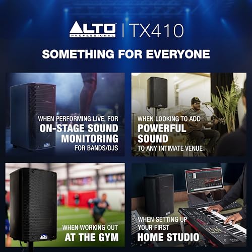 Alto TX410 350W 10" Powered PA Speaker | TWS Bluetooth, 2-Channel Mixer, and Monitor Mode for Bands, DJs, Rehearsals, and Venues - size: 10" PA Speaker