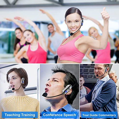 UHF Wireless Headset Microphone System: Mic Headset - LED Digital Display, Head Handheld Mic 2 in 1, Working Time 6H, 165 ft Range Mics for Voice Amplifier, Tour Guide, Teaching, Fitness, PA System - color: Black1