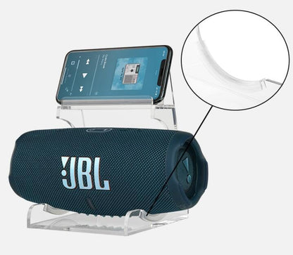 Coyktonty Acrylic Desktop Speaker Stand for JBL Charge6/5/4/iPhone, Clear Table Holder for Speaker and Smartphone (Transparent) - color: transparent